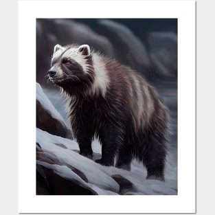 Arctic Wolverine-Oil paint Posters and Art